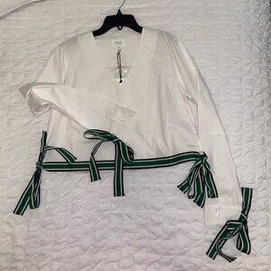 Grey lab white button down with bows